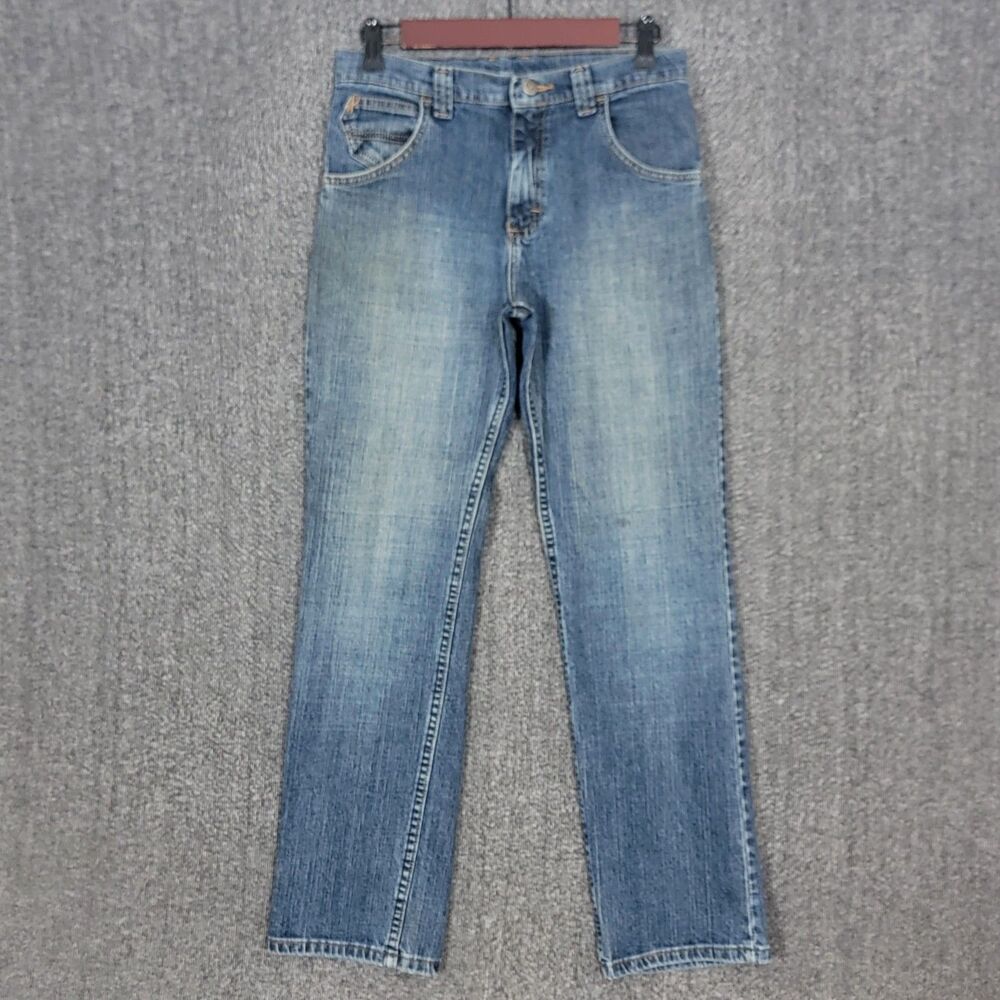 Wrangler Jeans Boys 16 Regular Blue Straight Leg Blue Adjustable Waist 28x28